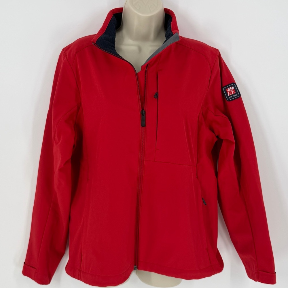 Chick-fil-A Team Style Red Softshell Jacket Unisex L Full Zip Performance